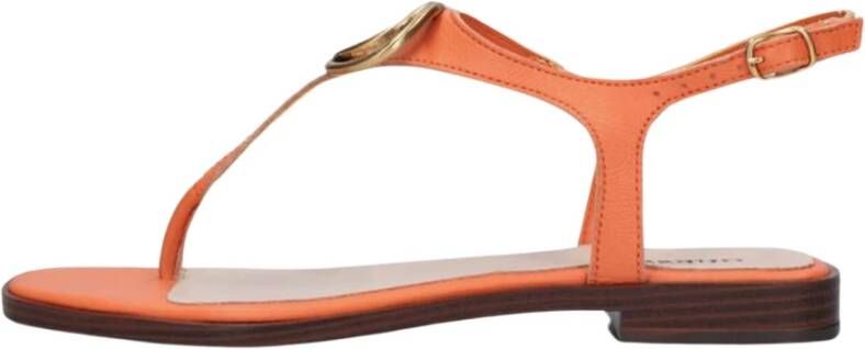 Guess Stijlvolle Oranje Leren Sandalen Orange Dames