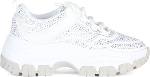 Guess Strass All Over Stoffen Sneakers White Dames