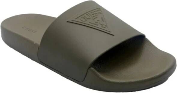 Guess Tokyot Heren Slippers Groene Militaire Stijl