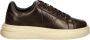 Guess Bruine Leren Distressed Sneakers Brown Heren - Thumbnail 6