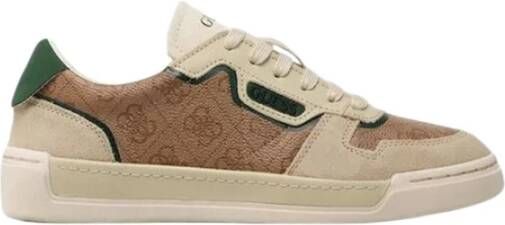 Guess Vintage Bruin Groen Sneakers Beige Heren