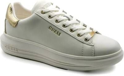 Guess Dames Vibo Leren Sneakers Wit Goud White Dames - Foto 6