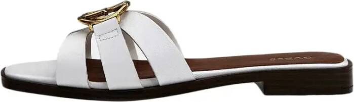 GUESS leren slippers met G-logo wit - Foto 2
