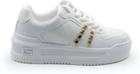 Guess Witte damesschoenen met gouden logo en studs White Dames - Foto 3