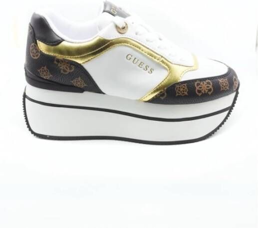 Guess Fl7Cmrfal12 Sneaker Wit Bruin 6cm Platform Meerkleurig Dames - Foto 15