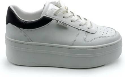 Guess Witte en zwarte leren schoenen met logo details White Dames