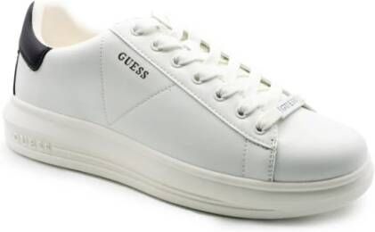 Guess Witte en zwarte leren sneakers White Heren