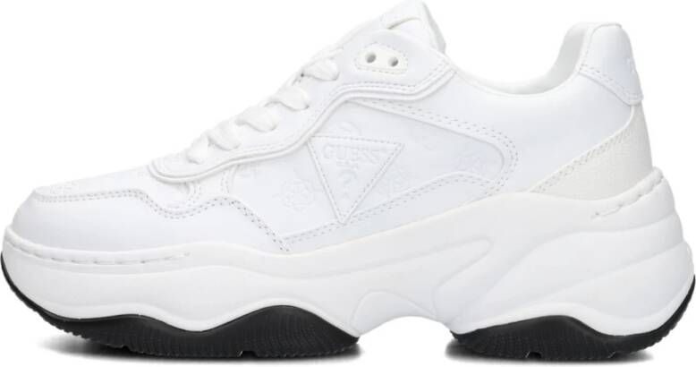 Guess Witte Leren Lage Sneakers White Dames
