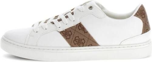 Guess Monogram PU Leren Sneakers Wit White Heren