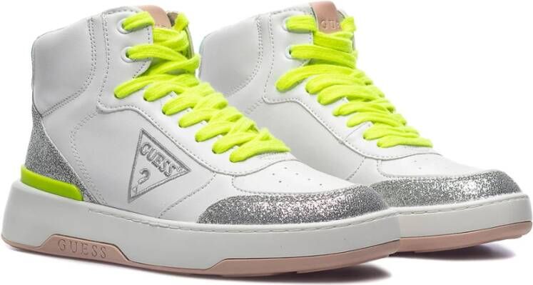 Guess Witte Synthetische Sneakers Fl5Maefam12 Wit Dames