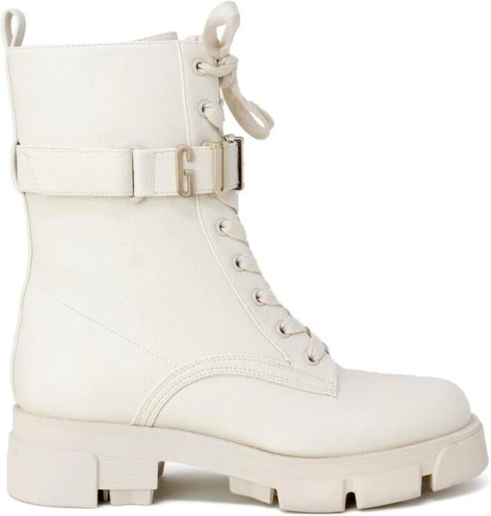 Guess Witte Veterschoenen voor de Enkel White Dames