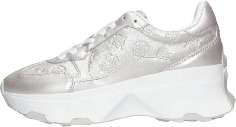 Guess Zilveren Lage Sneakers Calebb Gray Dames