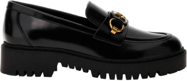 Guess Zwarte casual leren mocins oor dames Black Dames