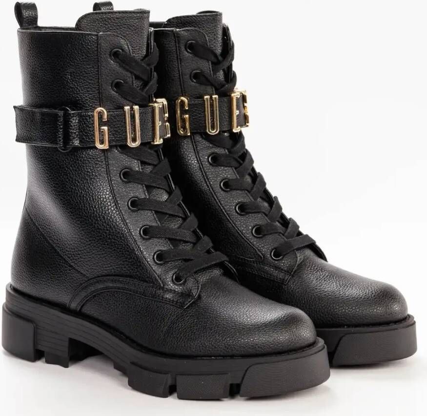 Guess Anfibio Leren Laars met Carrarmato-zool Black Dames - Foto 4