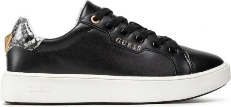 Guess Zwarte Eco Leren Sneaker Melanie Zwart Dames