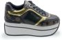 Guess Zwarte en bruine PU-schoenen voor dames met gouden details Zwart Dames - Thumbnail 9