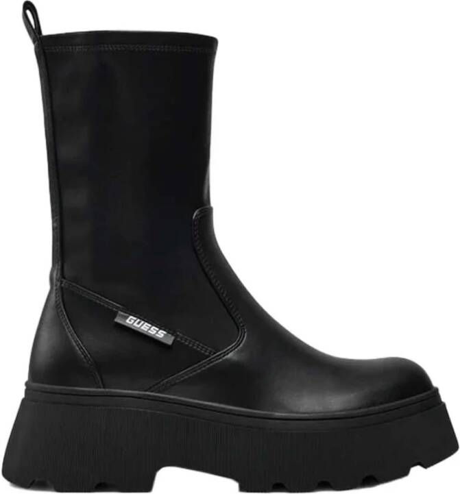 Guess Zwarte enkellaarsjes van imitatieleer Black Dames
