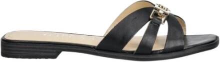 Guess Zwarte Leren Sandalen Elegante Stijl