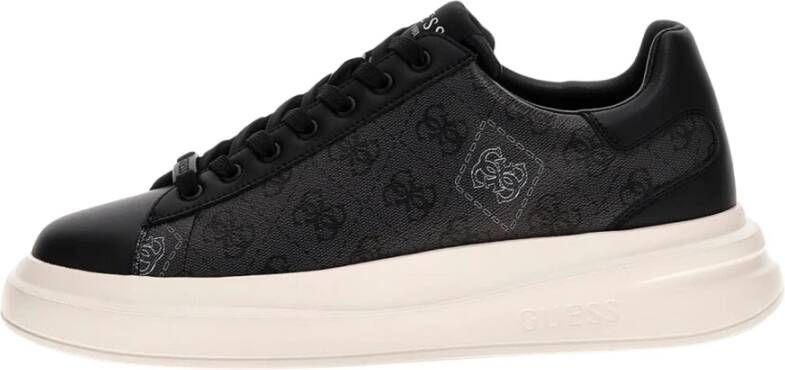 Guess Zwarte leren sneakers met 4G-logo
