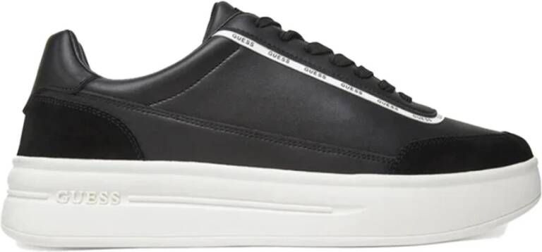 Guess Zwarte Leren Sneakers Platform Schoenen
