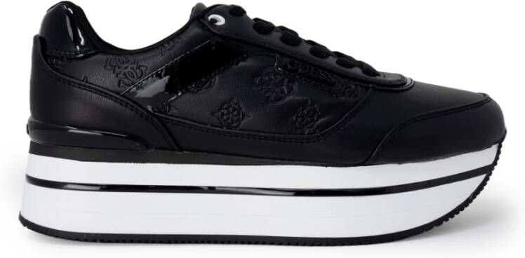 Guess Zwarte Platform Veterschoenen Vrouwen Black Dames