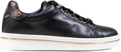 Guess Zwarte Polyurethaan Veterschoenen