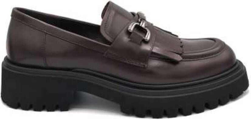 Guglielmo Rotta Bruine leren loafer met rubberen zool