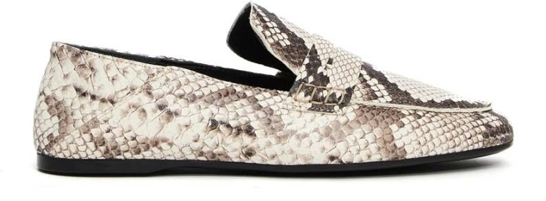 Guglielmo Rotta Geprinte leren grijze loafers