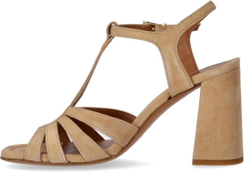 Guglielmo Rotta Sandalen Jersey Beige Heeled Sandal in bruin