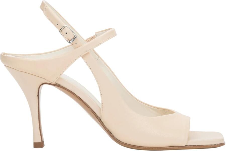 Guglielmo Rotta Dames Beige Italiaans Leren Sandalen met Stabiele Naaldhak ER00119715