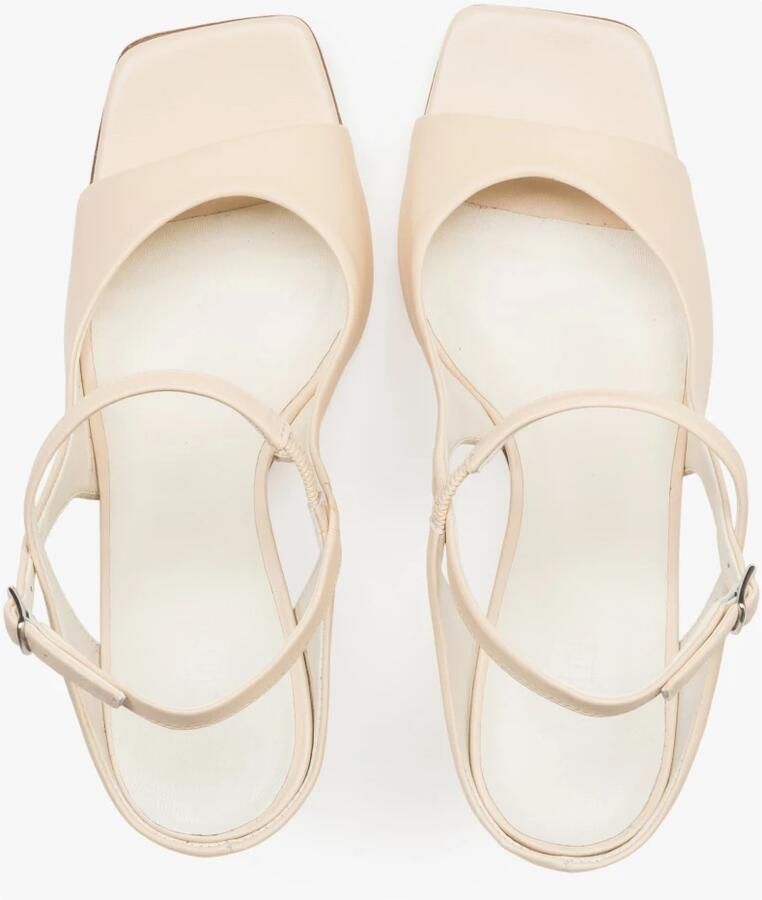Guglielmo Rotta Dames Beige Italiaans Leren Sandalen met Stabiele Naaldhak ER00119715 - Foto 2