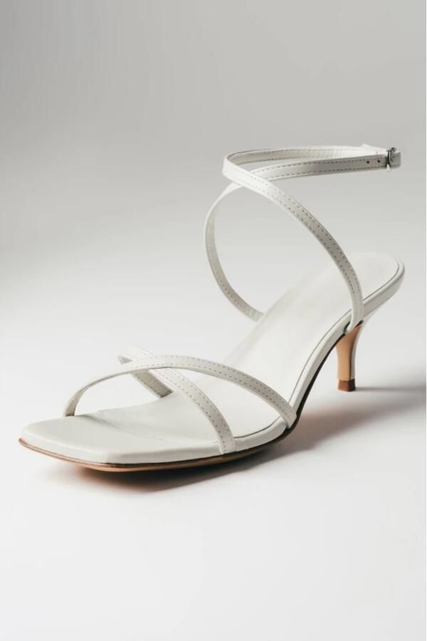 Guglielmo Rotta Witte sandalen met lage hak voor dames gemaakt van premium Italiaans leer ER00119718 - Foto 4