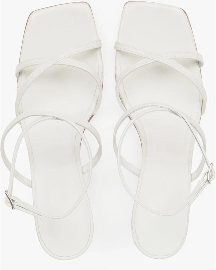 Guglielmo Rotta Witte sandalen met lage hak voor dames gemaakt van premium Italiaans leer ER00119718 - Foto 2