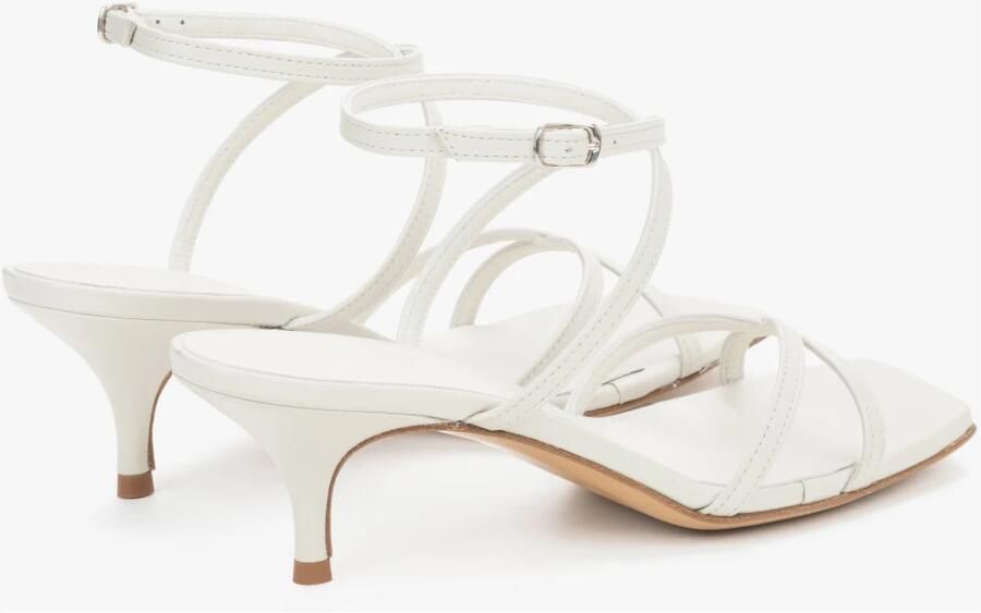 Guglielmo Rotta Witte sandalen met lage hak voor dames gemaakt van premium Italiaans leer ER00119718 - Foto 5
