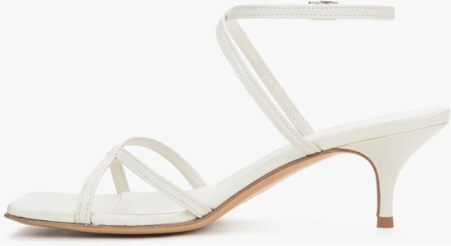 Guglielmo Rotta Witte sandalen met lage hak voor dames gemaakt van premium Italiaans leer ER00119718 - Foto 6