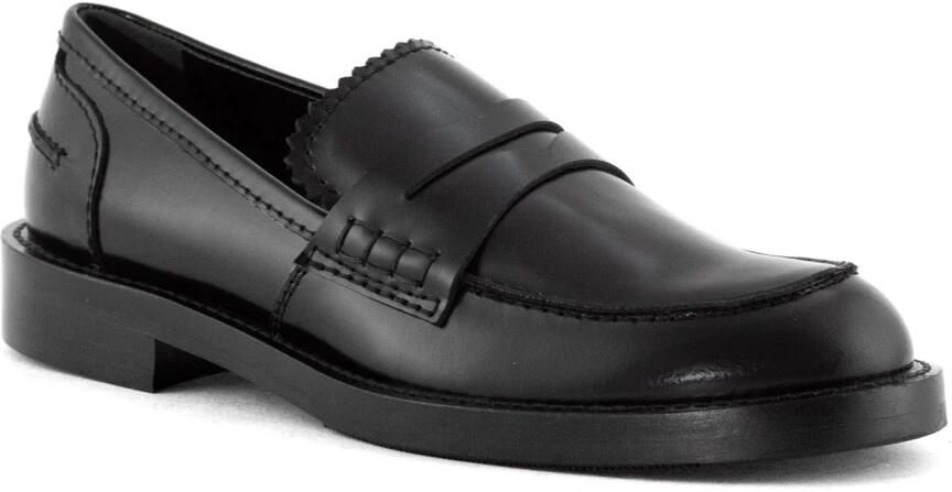 Guglielmo Rotta Zwarte Leren Penny Loafer Schoenen