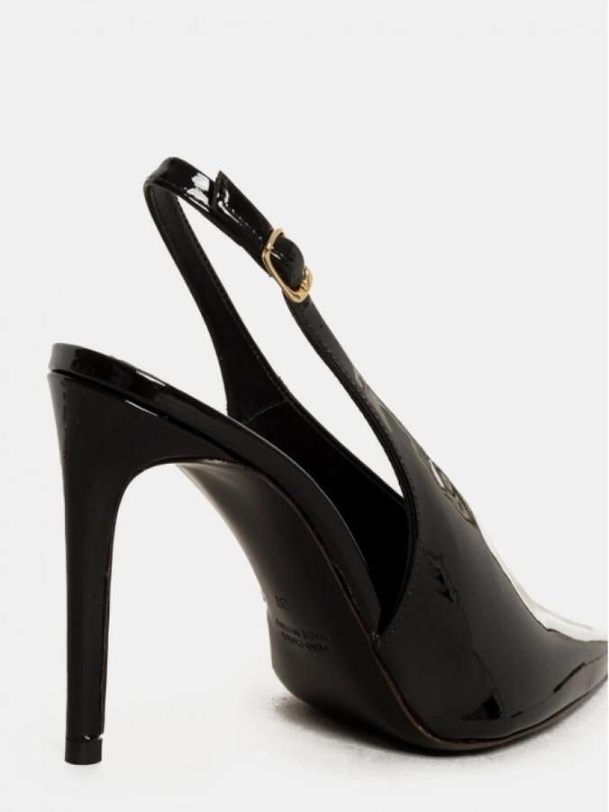 Guglielmo Rotta Zwarte Slingback Sandalen van Lakleer