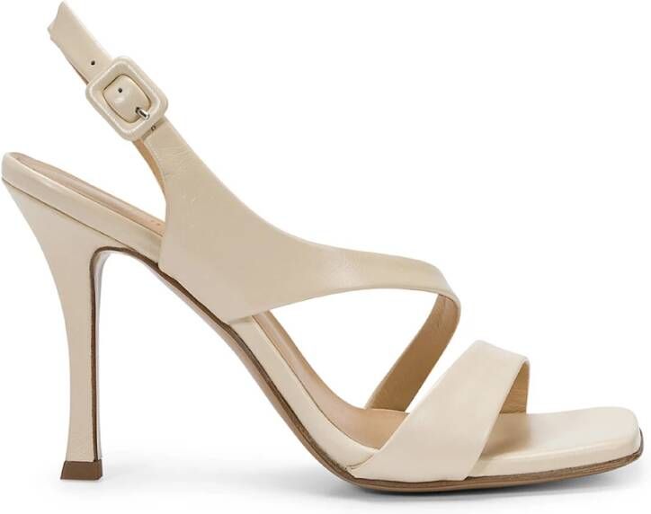 Guglielmo Rotta Rosa Leren Sandalen met Enkelband Beige Dames - Foto 4