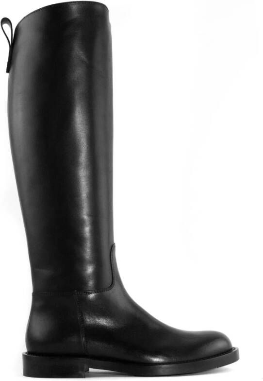 Guglielmo Rotta Zwarte leren Percy laars met rits Black Dames - Foto 2