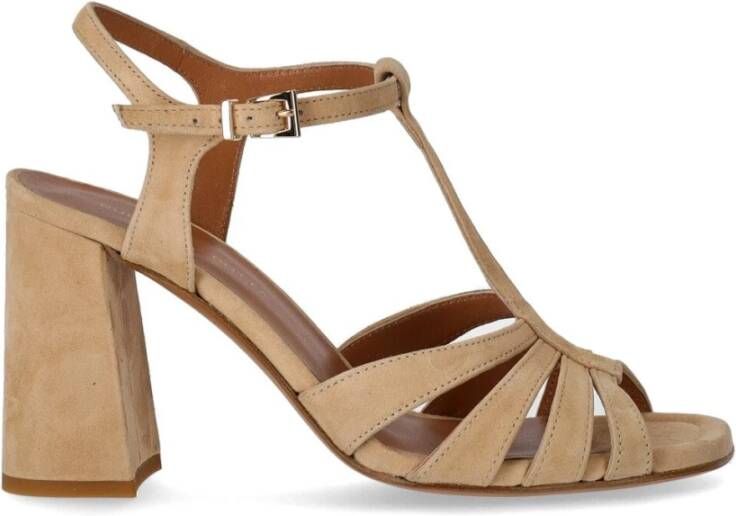 Guglielmo Rotta Sandalen Jersey Beige Heeled Sandal in bruin