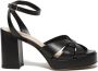 Guglielmo Rotta Zwarte Leren Plateau Sandalen Black Dames - Thumbnail 1
