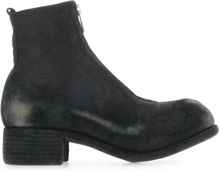 Guidi Black Red Suede PL1 enkelschoenen Zwart Dames