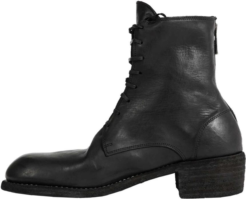 Guidi Gevoerde veterlaarzen met rits aan de achterkant zool van leer - Foto 2