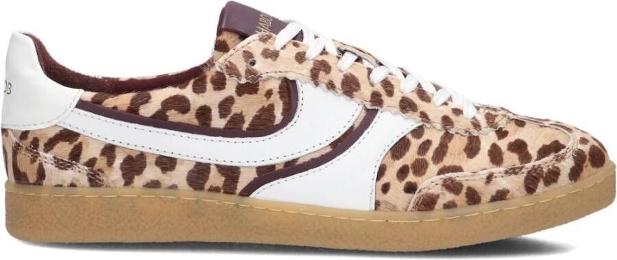 Haboob leren sneakers met panterprint beige bruin - Foto 2