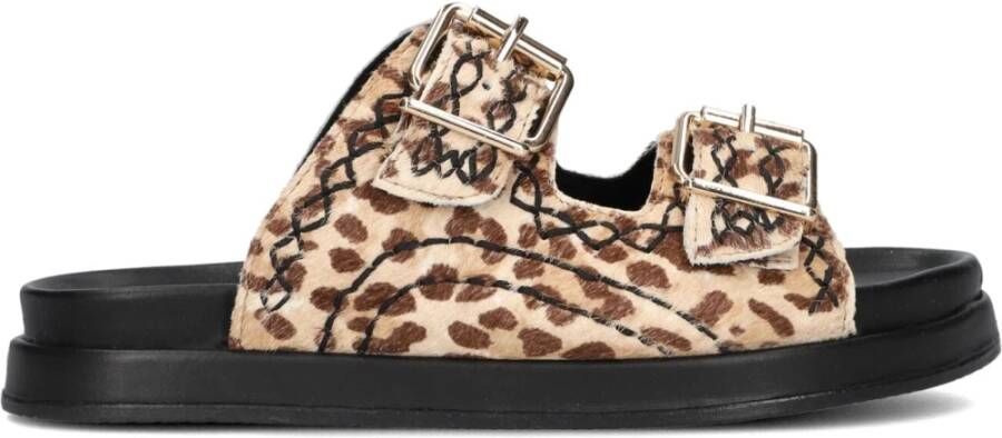 Haboob Oranje Suède Slippers met Gesp