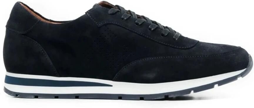 Hackett Suède sneakers met geperforeerd logo