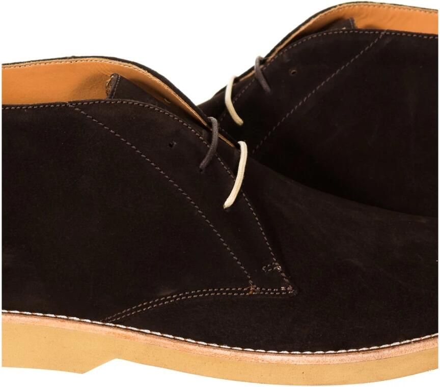 Hackett Marineblauwe Suède Veterschoenen Brown Heren