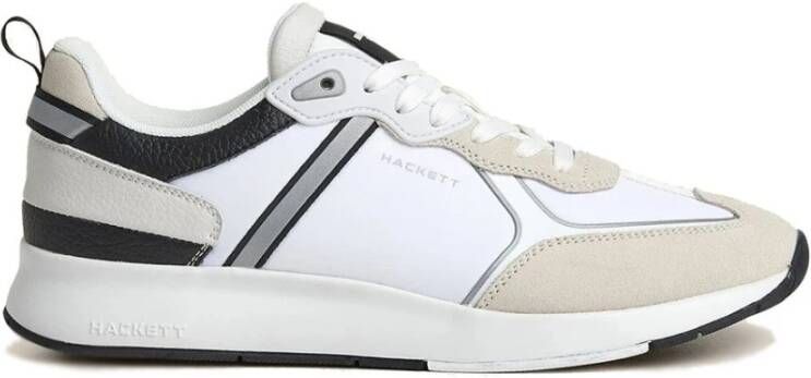 Hackett Lichtgewicht hardloopschoenen met reflecterende details en suède accenten White Heren