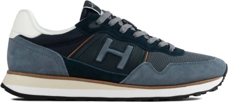 Hackett Luxe Suede Leather Mix Sneakers Blue Heren