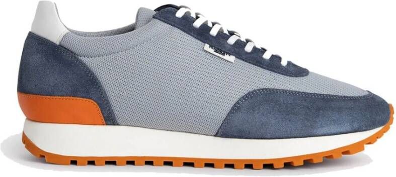 Hackett Retro-geïnspireerde Sneakers met Suède en Nylon Blue Heren